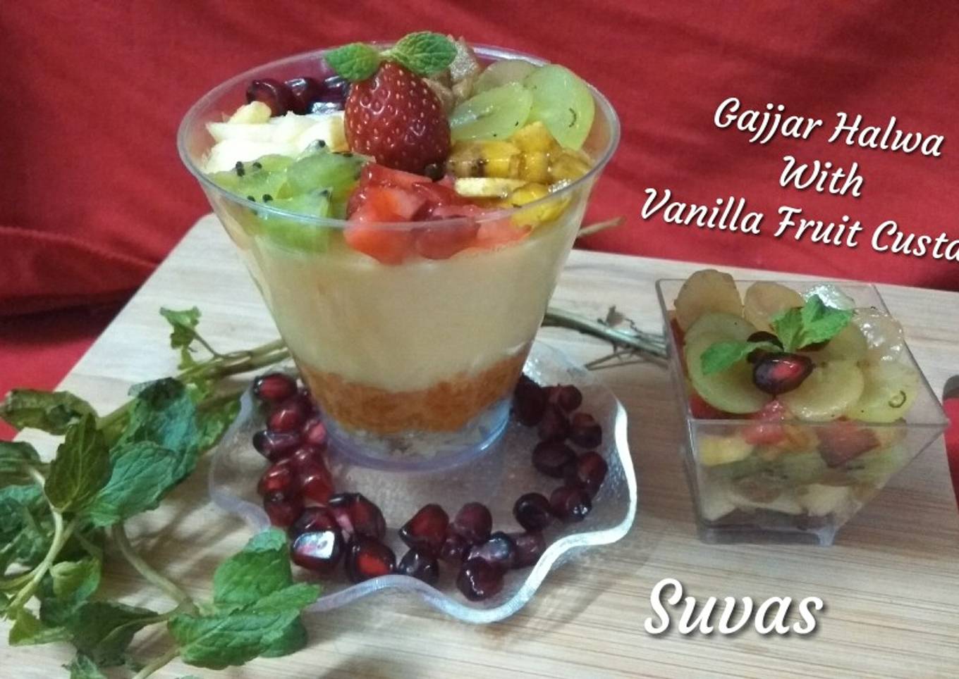 (Carrot) Gajjar Halwa with Vanilla Fruit Custard
