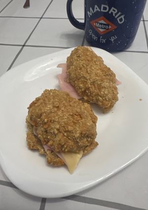 Una foto de Sándwich de pan de queso en freidora de aire