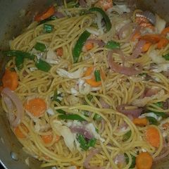 A picture of Stir fried veggies Pasta.