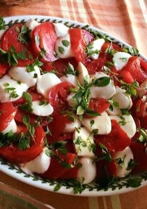 A picture of #Salads#Tomato mozzarella saladA fresh yummy salad.