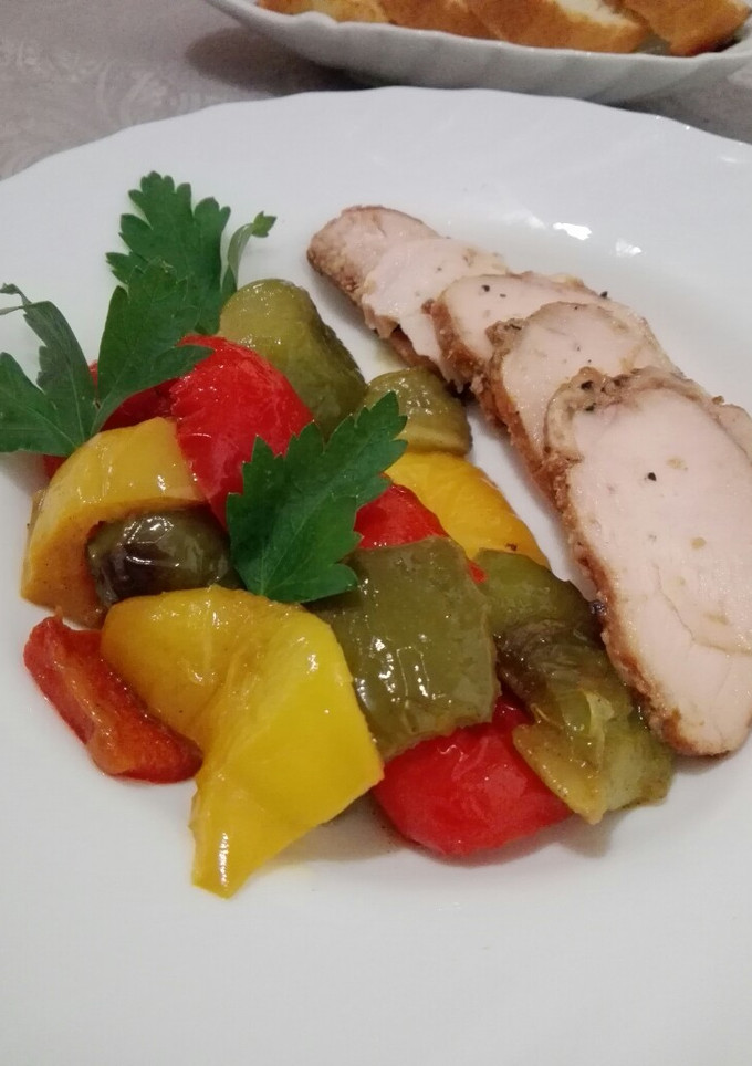Una foto de Peperonata o ensalada de pimientos