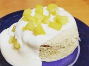 Una foto de tarta de manzana y avena