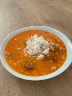Una foto de Alubias blancas con arroz en Thermomix