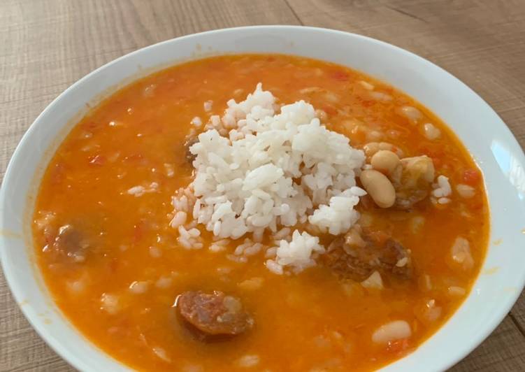 Alubias blancas con arroz en Thermomix