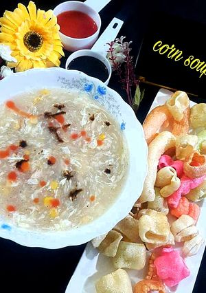 A picture of Chicken corn soup.