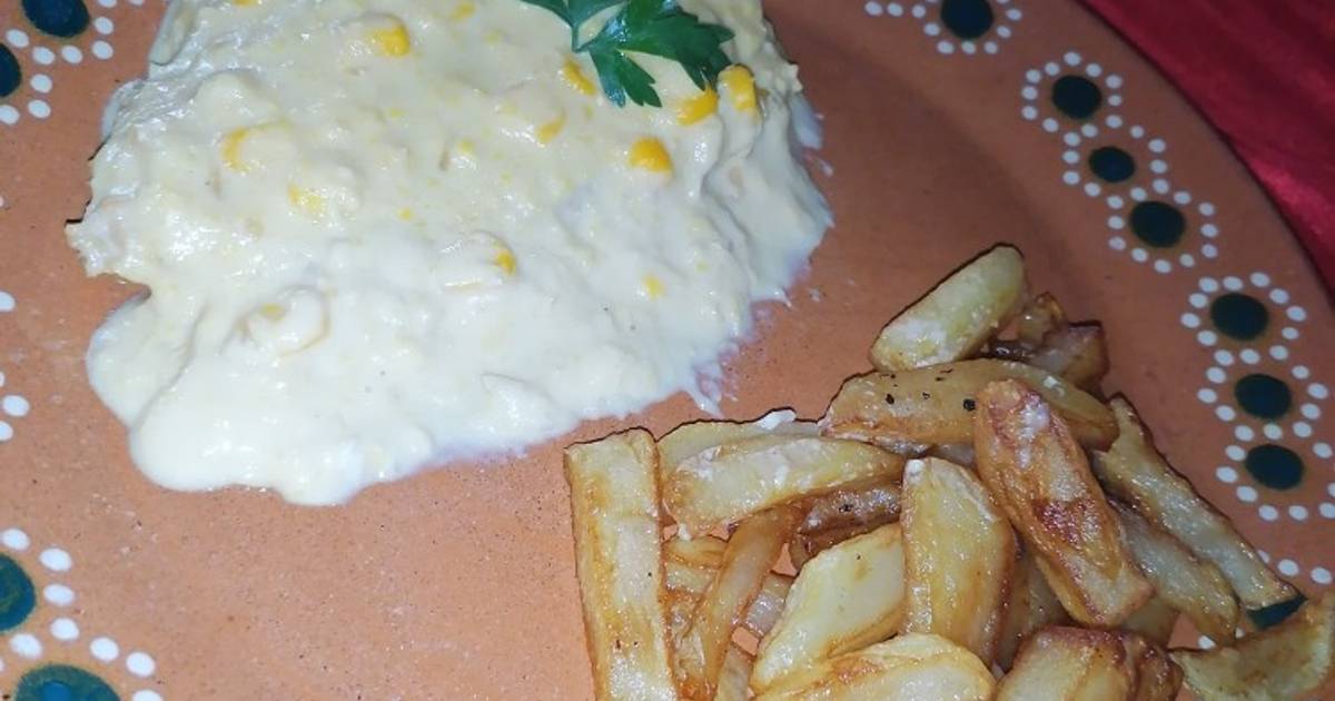 Pechuga de pollo en crema de elote Receta de SOLEDAD ARACELI RUIZ JUAREZ-  Cookpad