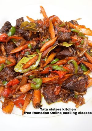 A picture of Beef and coconut stir fry.
