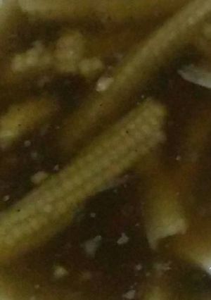A picture of Baby corn mushroom soup.