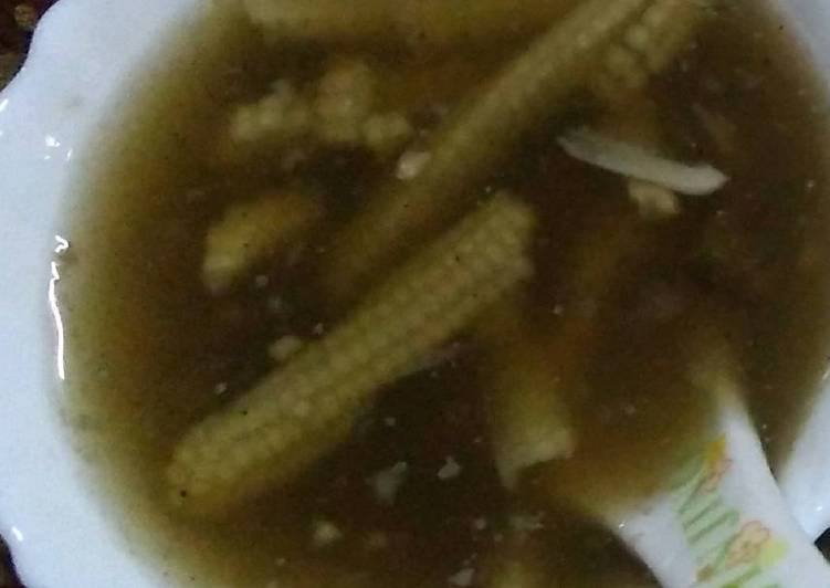 Baby corn mushroom soup