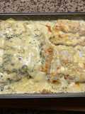 Filet merluza con crema y papas!!