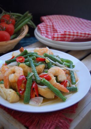 Foto resep Tumis Kacang Panjang Udang