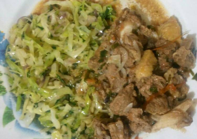 Get Healthy with Stewed beef and steamed cabbages