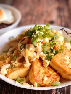 金沙豆腐雪白菇 的食譜成品照片