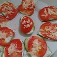 Zucchinis con queso y tomates