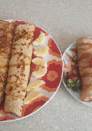 صورة لوصفة بان كيك صحى (strawberry &banana) 👍👍🍓🍌