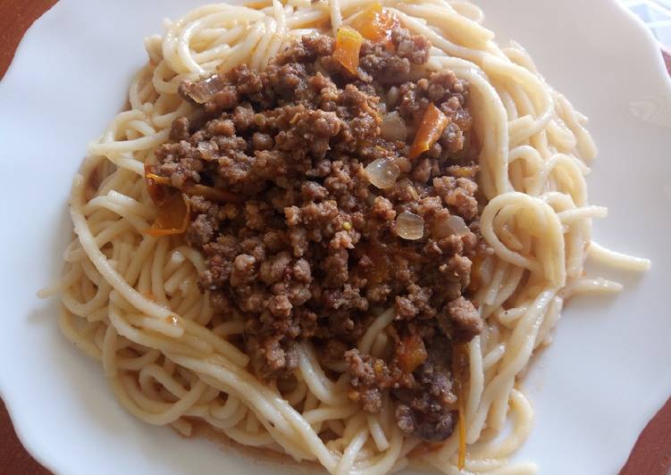 Recipe of Ultimate Spaghetti and minced meat