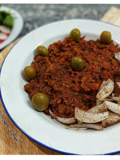 عکسی از دستور خوراک گوشت و گوجه