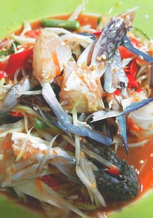 รูปของ ส้มตำปูม้าปลาร้าๆๆข้าวเหนียว