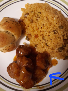 Una foto de Albóndigas con piña y bbq