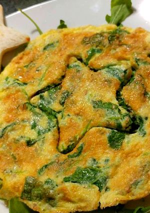 A picture of Baked Frittata with Arugula and Sesame Seeds.