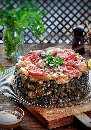 صورة لوصفة طاجن ورق العنب بالكوارع