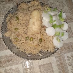 A picture of Aaloo Matter Rice.