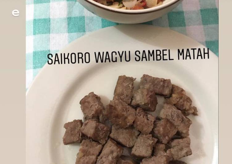 Saikoro wagyu sambel matah