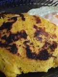 Arepas de plátano maduro con "queso" y huevo frito🍳
