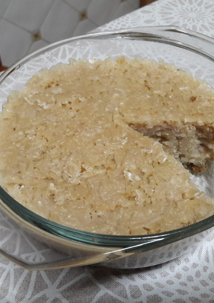 Una foto de Tarta de arroz con leche solidaria de comercio justo sin horno, sin gluten y vegana 🍰