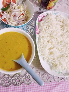A picture of Dal chawal.