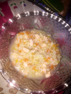 A picture of Salmon Rice Porridge with Vegetables (Mom's Recipe) 9m+.