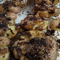 A picture of Smashed Grilled herb Potatoes#weeklyjikonichallenge.
