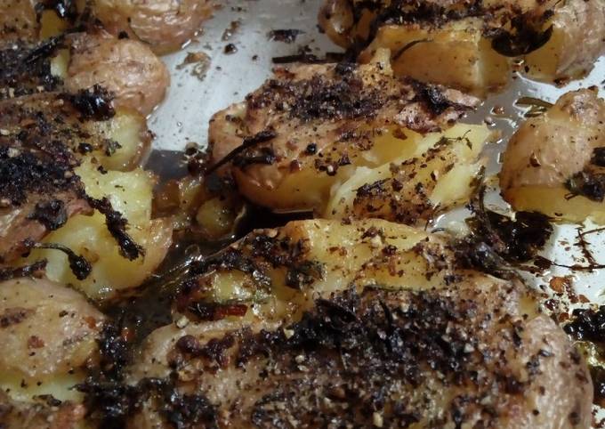 Smashed Grilled herb Potatoes#weeklyjikonichallenge