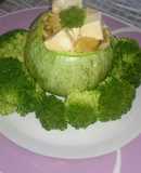Calabaza rellena de tofu
