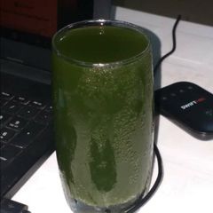 A picture of Waterleaves and ugu drink.
