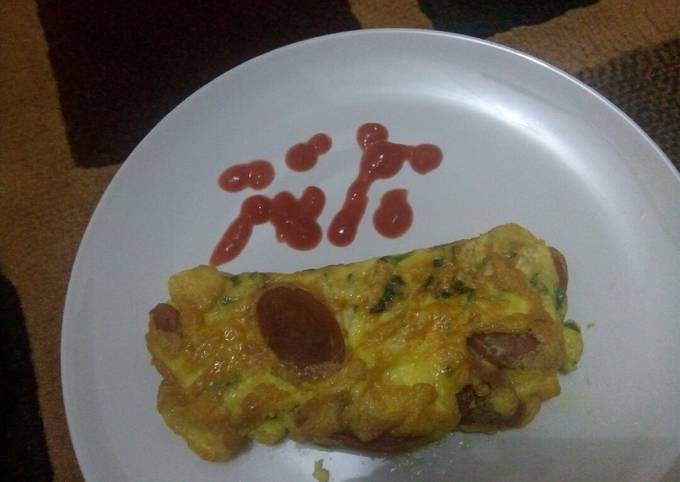 Resep Omelet Telur Sosis Keju Oleh Ulfa Khaira Cookpad