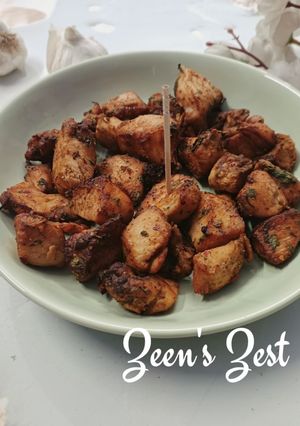 A picture of Air Fryer Butter Garlic Chicken Bites.
