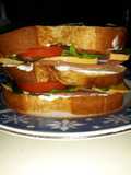 Delicous Triple Decker Ham Sandwich