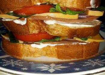 Easiest Way to Make Appetizing Delicous Triple Decker Ham Sandwich