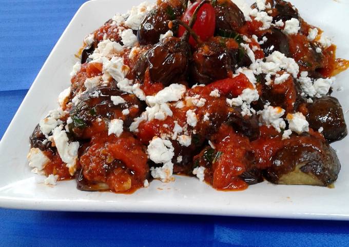 Step-by-Step Guide to Make Any-night-of-the-week Mini Eggplants with Tomato Feta Sauce