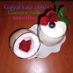A picture of Coconut milk smoothie 🥤🥥.