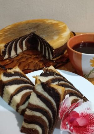 Foto resep Zebra cake putih telur