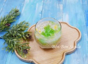 Hình của món Chè Bắp Thạch Lá Dứa.