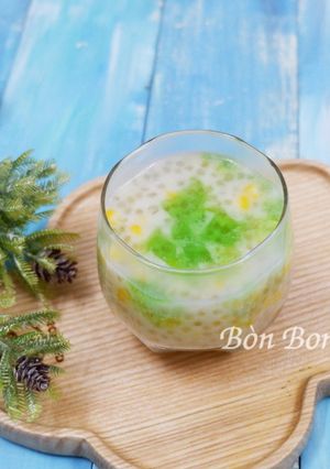 Hình của món Chè Bắp Thạch Lá Dứa.