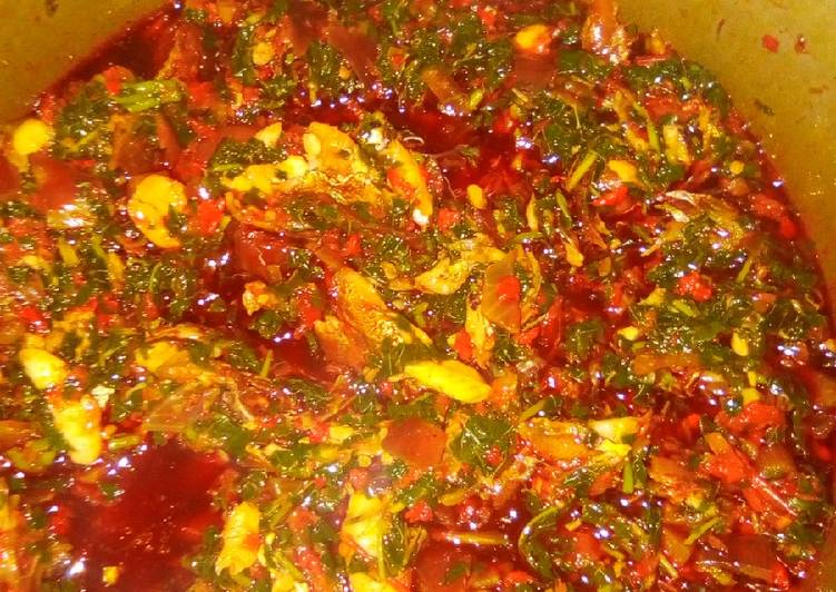 Recipe of Perfect Green (Efo) and rice
