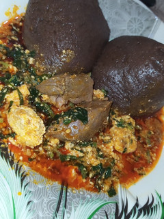 Amala with egushi soup ainihin hoton girkin