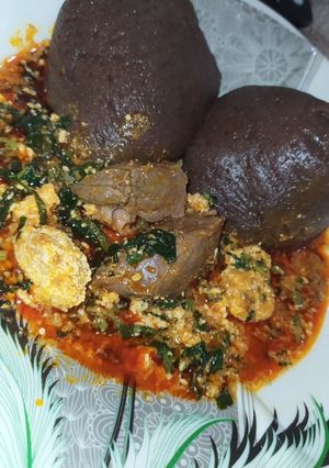 Amala with egushi soup ainihin hoton girkin