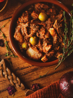 A picture of Spanish Beef, Mushroom & Chorizo Stew.