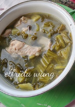 Foto resep Sayur sawi asin dengan ayam
