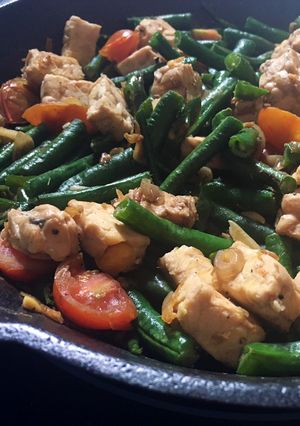 Foto resep Tumis kacang panjang & tempe